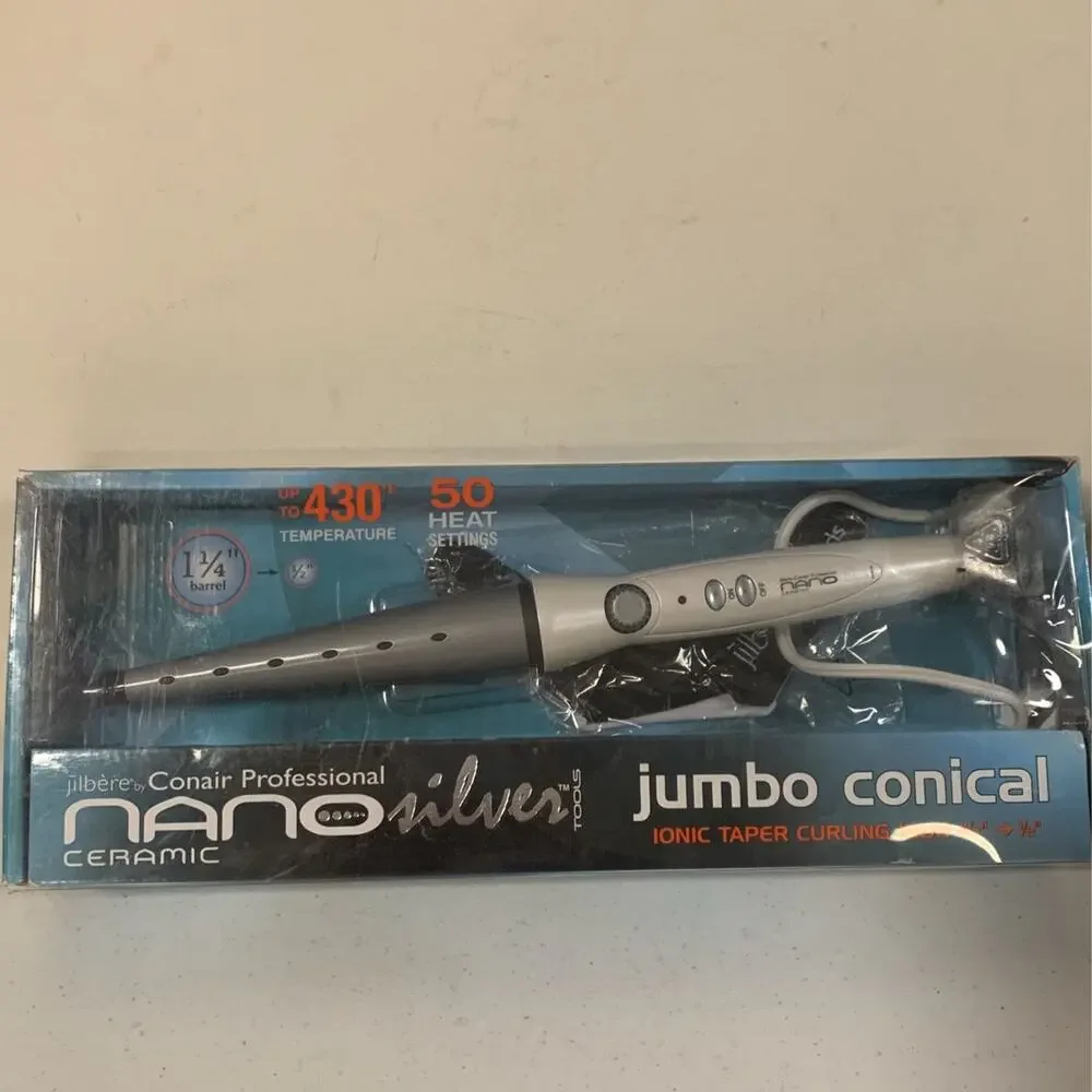 Conair Pro Nano Silver Ceramic Tools 1 1/4 - 1 1/2 Inch Jumbo Conical Ir…
